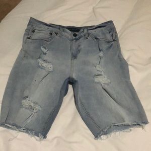 Aeropostale Cut Off Distressed Denim Flex Shorts
